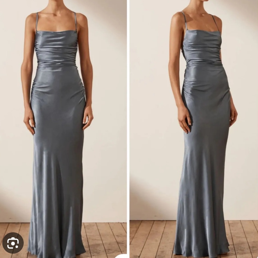 Shona Joy LA LUNE LACE BACK MAXI DRESS - BLUE SMOKE - Picture 1 of 7